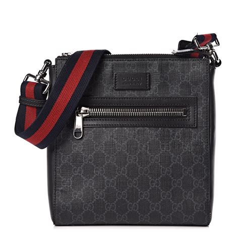 gucci gg black small messenger bag|gucci black monogram bag.